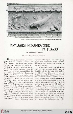 Römisches Kunstgewerbe im Elsass