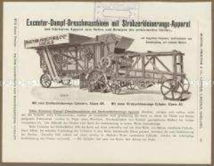 Landwirtschaftliche Maschinen der Ruston Proctor und Cie. in England