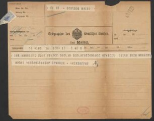 Brief an B. Schott's Söhne : 22.05.1905