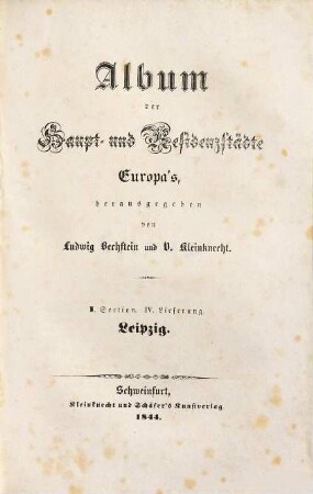 Album der Haupt- und Residenzstädte Europa's, 1,4. Leipzig