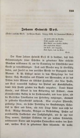 Johann Heinrich Voß. (Deßen poetische Werke. In Einem Bande. Leipzig 1835, bei Immanuel Müller)