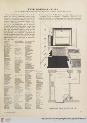 Eine Kleinstküche der Handwerker- und Kunstgewerbeschule, Wiesbaden, Fachklasse Professor Karl Pullich