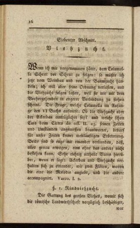 Siebenter Abschnitt. Viehzucht