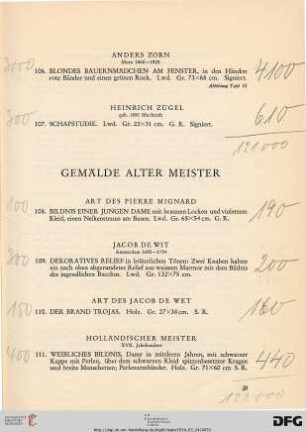 B. Gemälde alter Meister (Nr. 108-123)