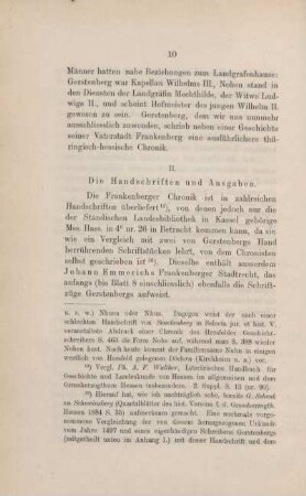 II. Die Handschriften und Ausgaben.