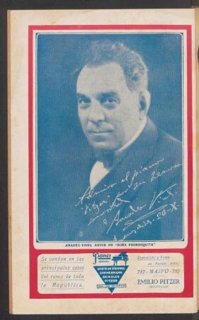 [Retrato fotográfico de] Amadeo Vives, autor de "Doña Francisquita"