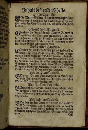 Inhalt deß ersten Theils. - Inhalt des dritten Theils.