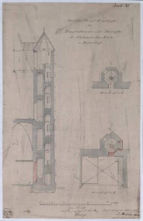 Treppenturm an der Sakristei, St. Lambertuskirche zu Düsseldorf