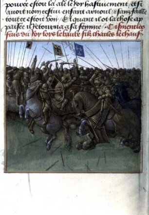 Grandes Chroniques de France — Die Niederwerfung der Normannen durch Ludwig und Karlmann, Folio 154 verso