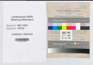 Entnazifizierung Gerhard Loebbers, geb. 11.06.1895 (Werkmeister)