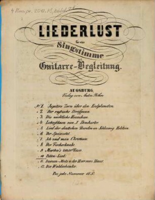 Liederlust : für 1 Singstimme mit Guitarre-Begl., 10. Polka-Lied