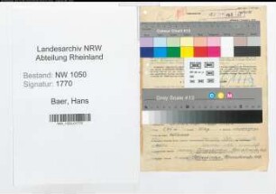 Entnazifizierung Hans Baer , geb. 29.03.1890 (Lehrer)
