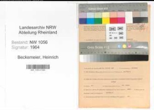 Entnazifizierung Heinrich Beckemeier , geb. 06.01.1920 (Elektriker)