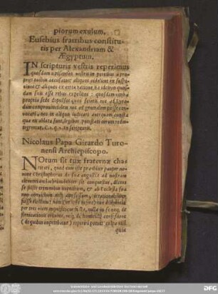 Nicolaus Papa Girardo Turonensi Archiepiscopo.