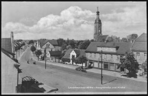 Lauchhammer. Mitte, Hauptstraße und Kirche