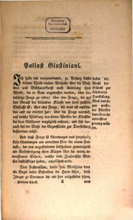 Ueber Mahlerei und Bildhauerarbeit in Rom : für Liebhaber des Schönen in der Kunst, 3