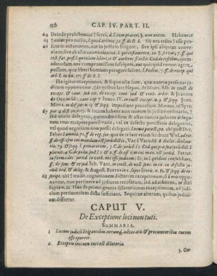 Caput V. De Exceptione loci non tuti