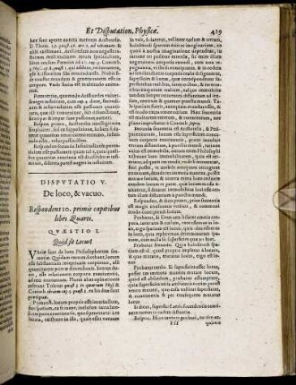 Disputatio V. De loco & vacuo