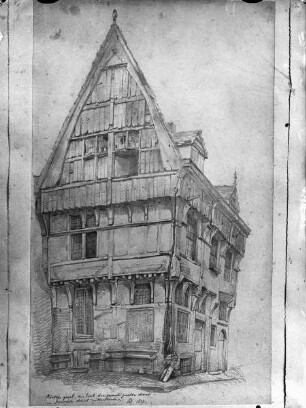 Holzhaus an der Ecke Zwartzustersstraat und Doornikstraat