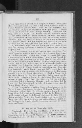 Sitzung am 19. November 1889.