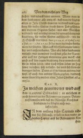 Cap. X. In welchem geantwortet wird auff das 12. capitul ...