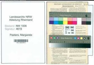 Entnazifizierung Margarete Peeters , geb. 22.02.1904 ()