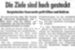 Die Ziele sind hoch gesteckt