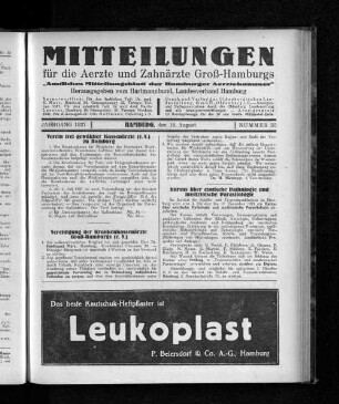 Jahrgang 1927, Hamburg, den 14. August, Nummer 33