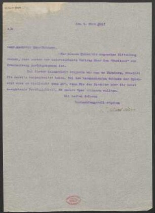 Brief an Julius Bittner : 09.03.1917