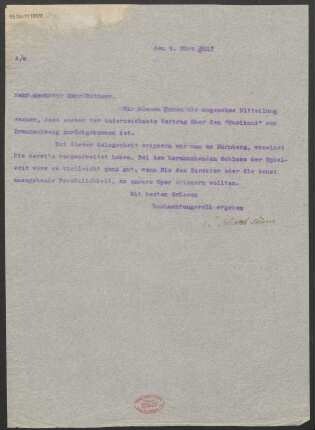 Brief an Julius Bittner : 09.03.1917
