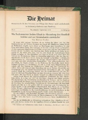Wie Rechenmeister Jochim Klindt in Ahrensburg den Hausfleiß belebte und zur Heimindustrie entwickelte