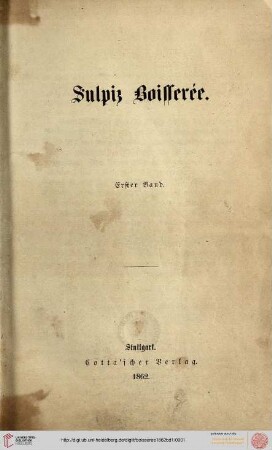 Band 1: Sulpiz Boisserée