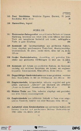 Mobiliar (Nr. 117-132)