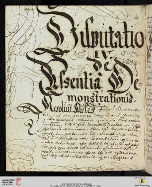 Disputatio IV: De Essentia Demonstrationis