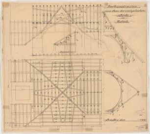 Evangelische Kirche, Maltsch: Dachkonstruktion, Schnitte, Grundriss 1:50