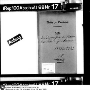 Zwangsversteigerung (Discussion) der Obermöller Stätte zu Ankum