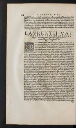 Laurentii Vallae ... Lib. II.