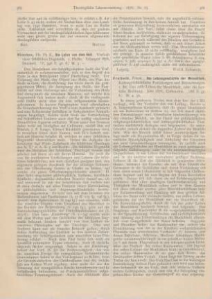 568-569 [Rezension] Freihold, Friedr., Die Lebensgeschichte der Menschheit. Kulturgeschichtliche Forschungen und Betrachtungen. 1. Bd. Das erste Leben der Menschheit, oder die sinnliche Richtung