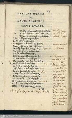 [Buch 4:] Canzoni morali di Dante Alaghieri