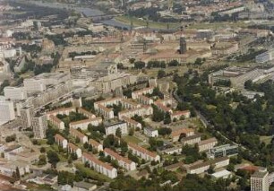 Stadtzentrum zwischen Wiener Straße, Blüherpark, Elbe mit Marienbrücke und Augustusbrücke und Innerer Neustadt