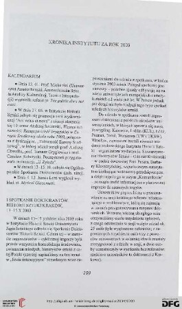 Kronika Instytutu za rok 2003