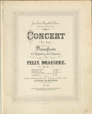 Concert (Es-Dur) für Pianoforte mit Begleitung des Orchesters, op. 36