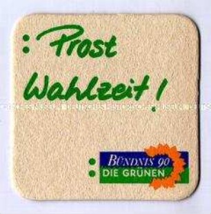 Bierdeckel, Wahlwerbung von Bündnis 90/Die Grünen