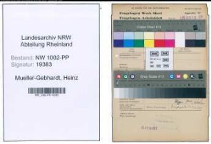 Entnazifizierung Heinz Mueller-Gebhardt , geb. 23.12.1900 (Amtmann)