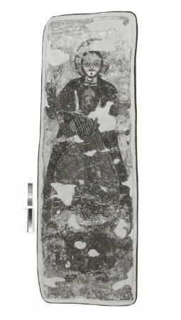 Junger Prinz von Christus beschützt : Junger Prinz von Christus beschützt. Fresko; Höhe 1,83 m (Christusfigur) (1101/1150). Sonderausstellung "Faras" in den Staatlichen Museen, Berlin