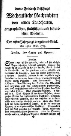 Dreyzehntes Stück