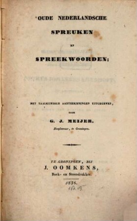 Oude Nederlandsche Spreuken en Spreekwoorden