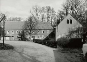 Medingen, Ehemalige Schneidemühle : Medingen (Kreis Kamenz), Ehemalige Schneidemühle, Dorfstraße 1/5, Wohnhaus, 1860, Straßenansicht