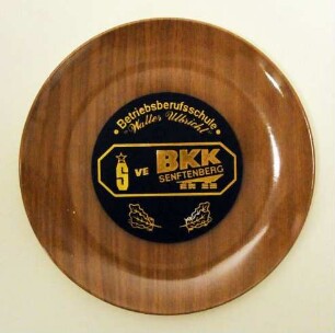 Wandteller "Betriebsberufsschule Walter Ulbricht des BKK Senftenberg"