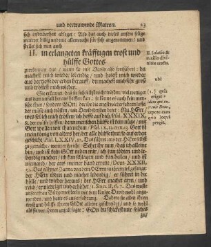 II. in erlangten kräfftigen trost und hülffe Gottes.